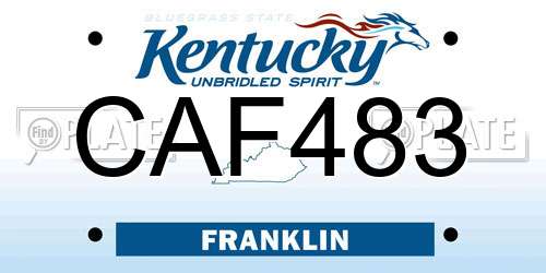 CAF483 Kentucky License Plate