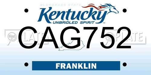 CAG752 Kentucky License Plate