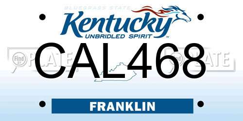 CAL468 Kentucky License Plate