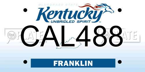 CAL488 Kentucky License Plate