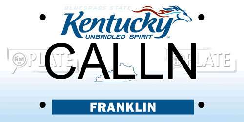 CALLN Kentucky License Plate