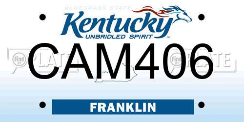 CAM406 Kentucky License Plate