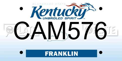 CAM576 Kentucky License Plate
