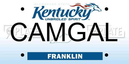 CAMGAL Kentucky License Plate