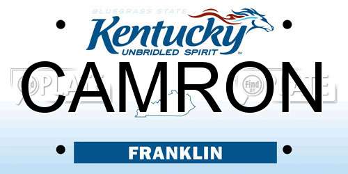 CAMRON Kentucky License Plate