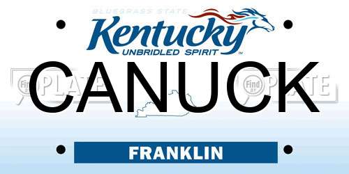 CANUCK Kentucky License Plate
