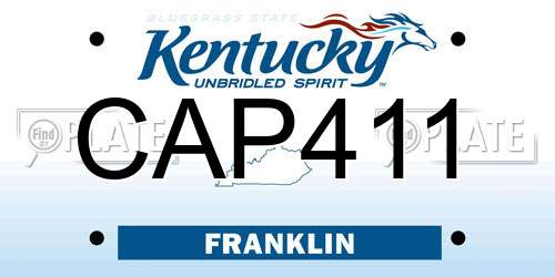 CAP411 Kentucky License Plate