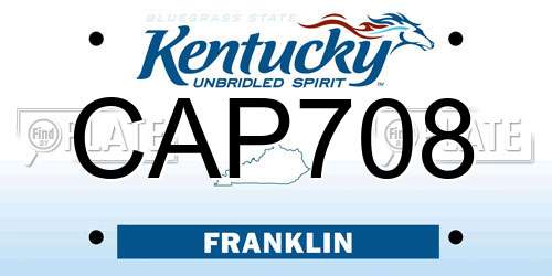 CAP708 Kentucky License Plate