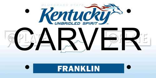 CARVER Kentucky License Plate