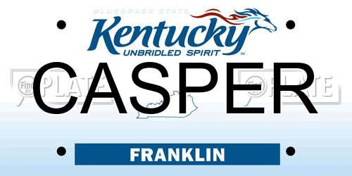 CASPER Kentucky License Plate