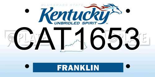CAT1653 Kentucky License Plate