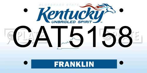CAT5158 Kentucky License Plate