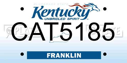 CAT5185 Kentucky License Plate
