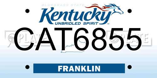 CAT6855 Kentucky License Plate