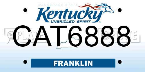 CAT6888 Kentucky License Plate