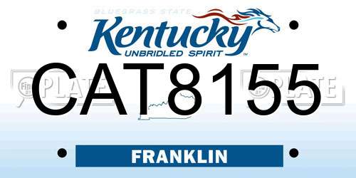 CAT8155 Kentucky License Plate