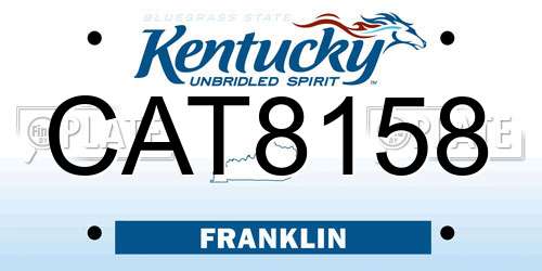 CAT8158 Kentucky License Plate