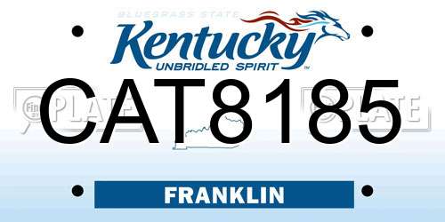 CAT8185 Kentucky License Plate
