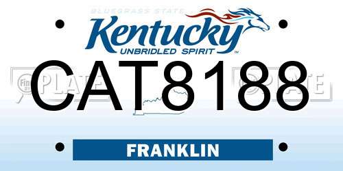CAT8188 Kentucky License Plate