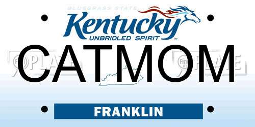 CATMOM Kentucky License Plate