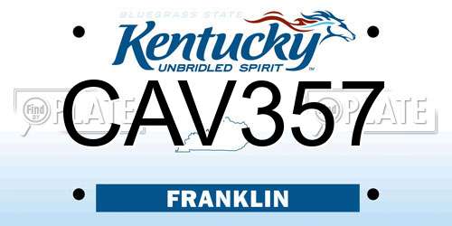 CAV357 Kentucky License Plate