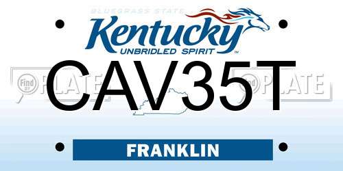 CAV35T Kentucky License Plate