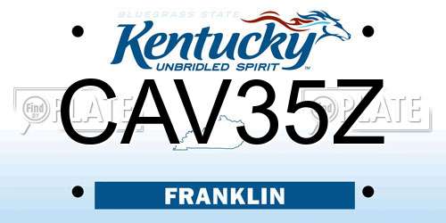 CAV35Z Kentucky License Plate