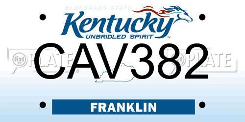 CAV382 Kentucky License Plate