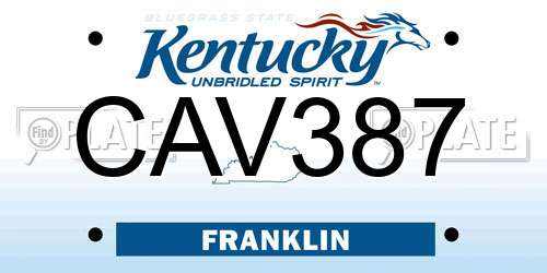 CAV387 Kentucky License Plate