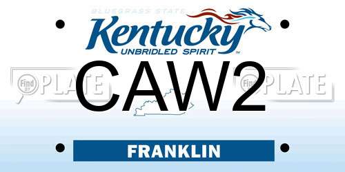 CAW2 Kentucky License Plate