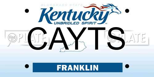 CAYTS Kentucky License Plate