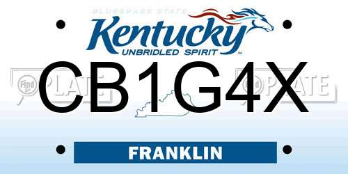 CB1G4X Kentucky License Plate