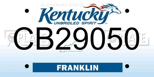 CB29050 Kentucky License Plate