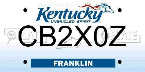 CB2X0Z Kentucky License Plate