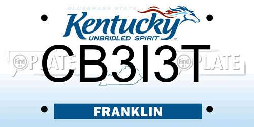CB3I3T Kentucky License Plate