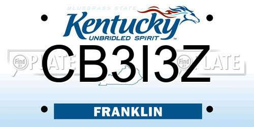 CB3I3Z Kentucky License Plate