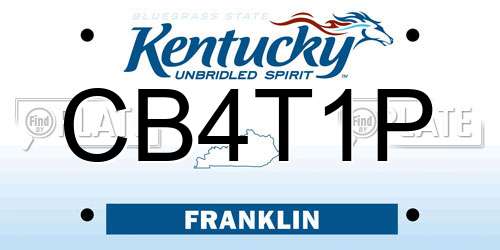 CB4T1P Kentucky License Plate