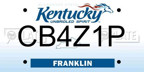 CB4Z1P Kentucky License Plate