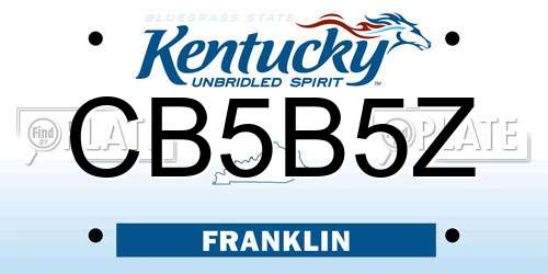 CB5B5Z Kentucky License Plate