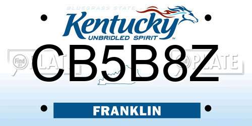 CB5B8Z Kentucky License Plate