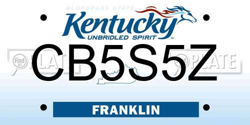 CB5S5Z Kentucky License Plate