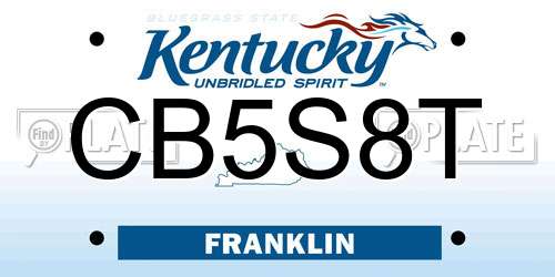CB5S8T Kentucky License Plate