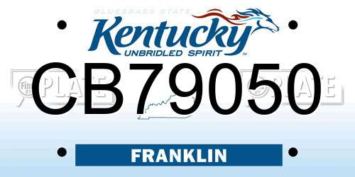 CB79050 Kentucky License Plate