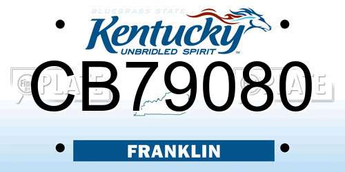 CB79080 Kentucky License Plate