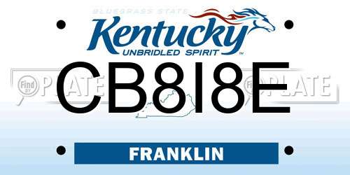 CB8I8E Kentucky License Plate