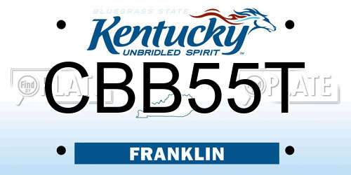 CBB55T Kentucky License Plate