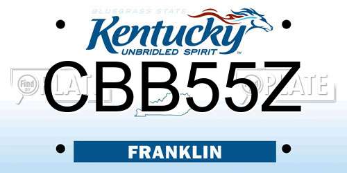 CBB55Z Kentucky License Plate