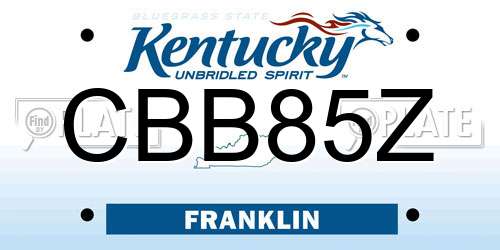 CBB85Z Kentucky License Plate