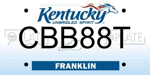 CBB88T Kentucky License Plate