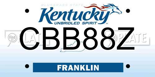 CBB88Z Kentucky License Plate